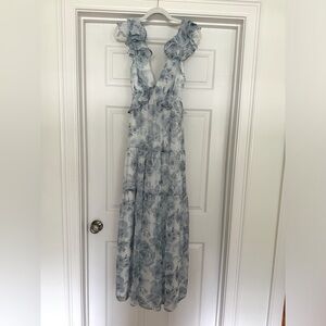 Aqua Floral Blue Dress
